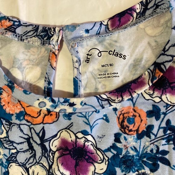 Girls Art Class Floral Short Sleeve Shorts Jumper - Picture 2 of 4